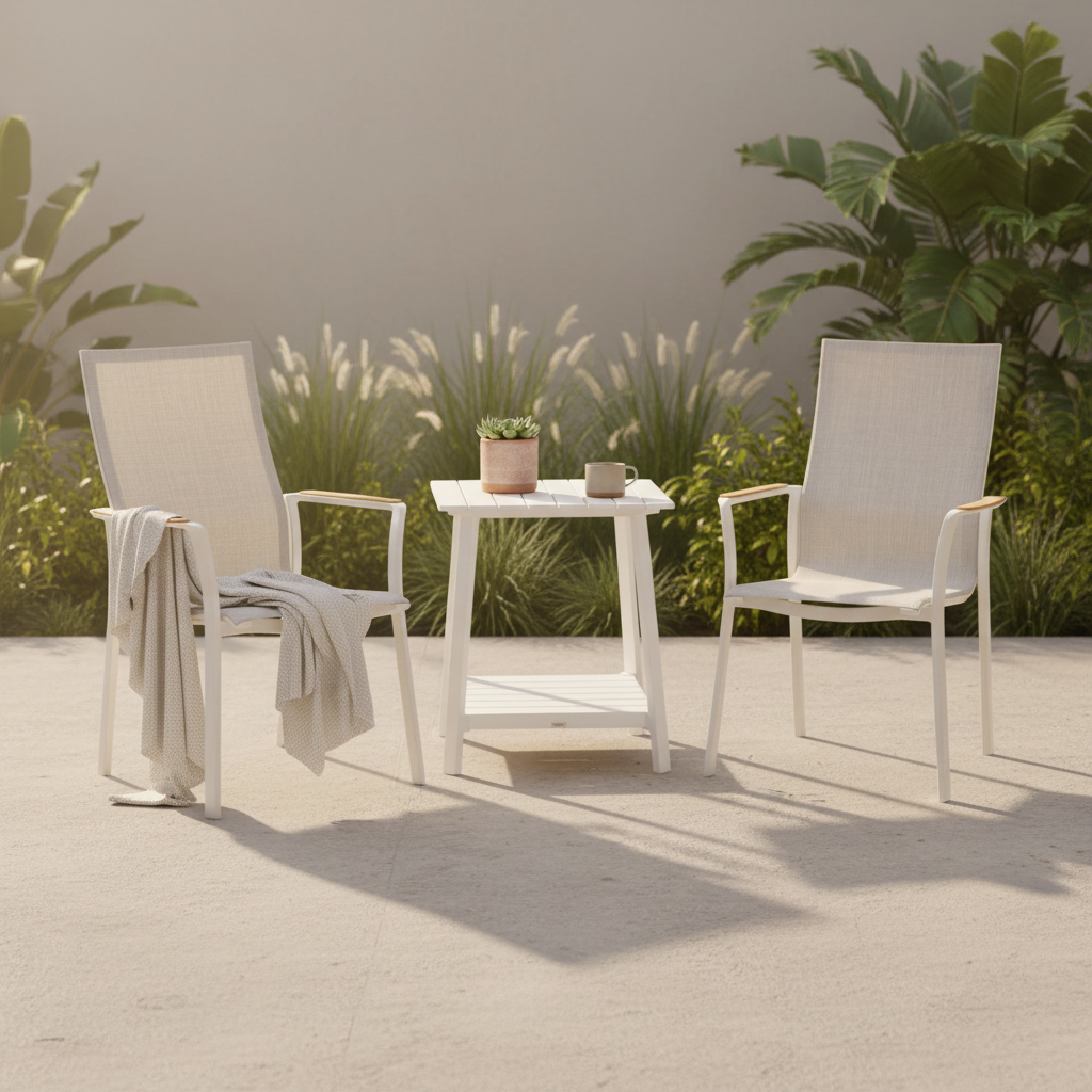 Smart Midura 3 Pc Balcony Set | White Aluminium