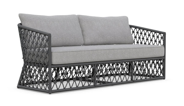 Amelia Outdoor Lounge Setting | Charcoal Aluminium & Rope