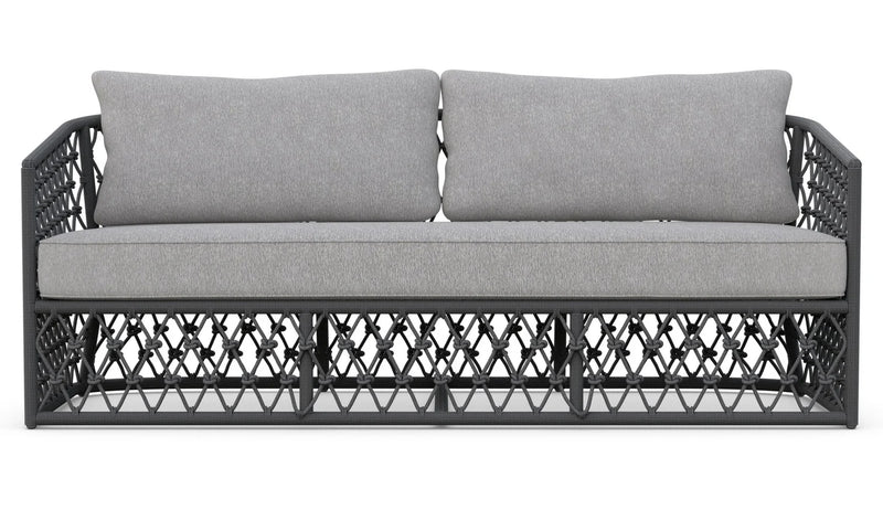 Amelia Outdoor Lounge Setting | Charcoal Aluminium & Rope