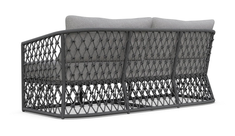 Amelia Outdoor Lounge Setting | Charcoal Aluminium & Rope