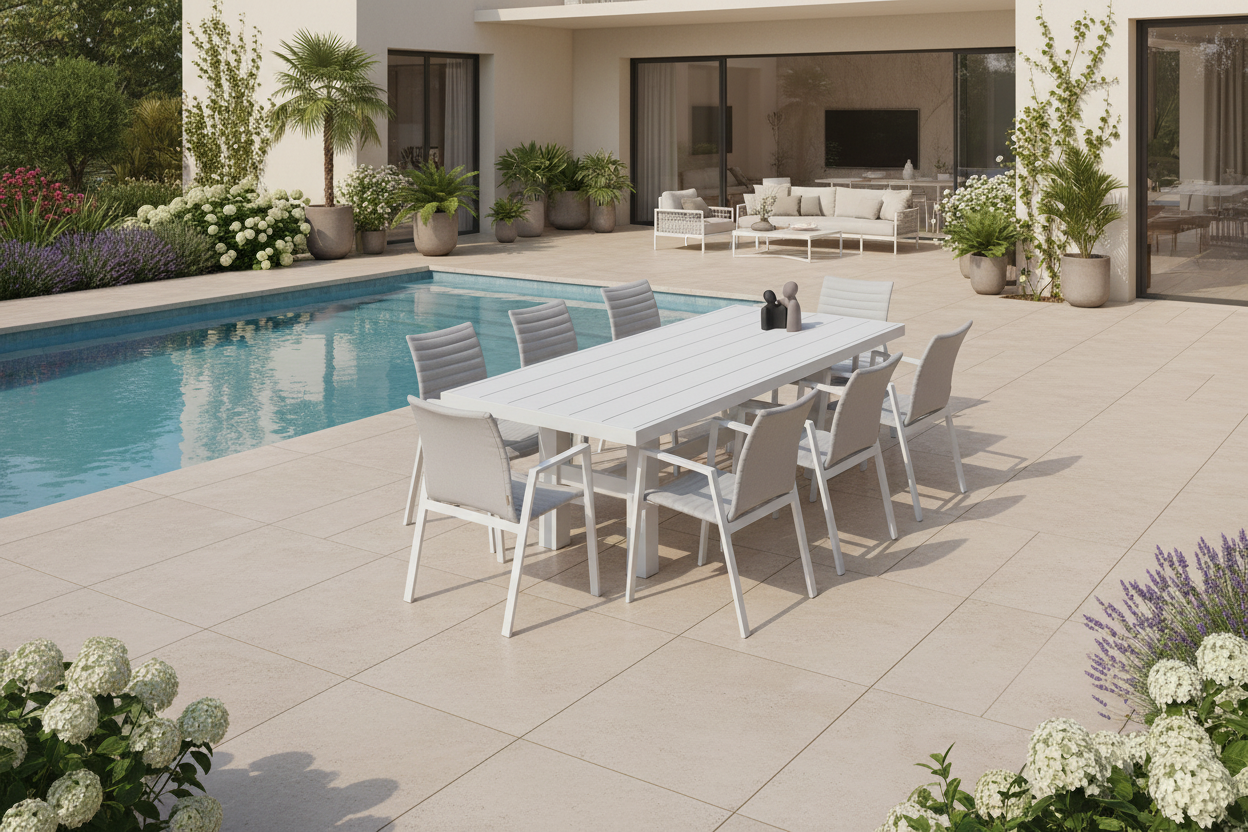 Auburn Dining Table 240cm | White Aluminium