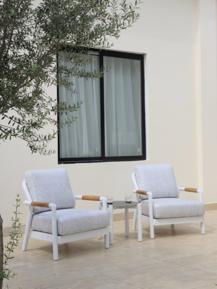 Cambridge 6 Pieces | Outdoor Lounge Setting | White Aluminium