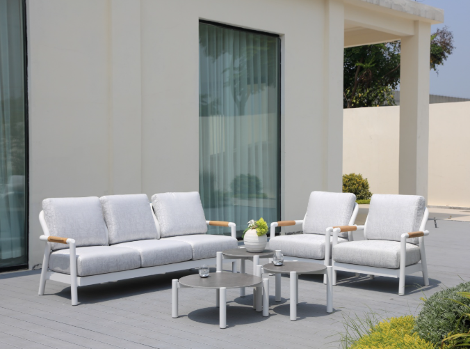 Cambridge 6 Pieces | Outdoor Lounge Setting | White Aluminium