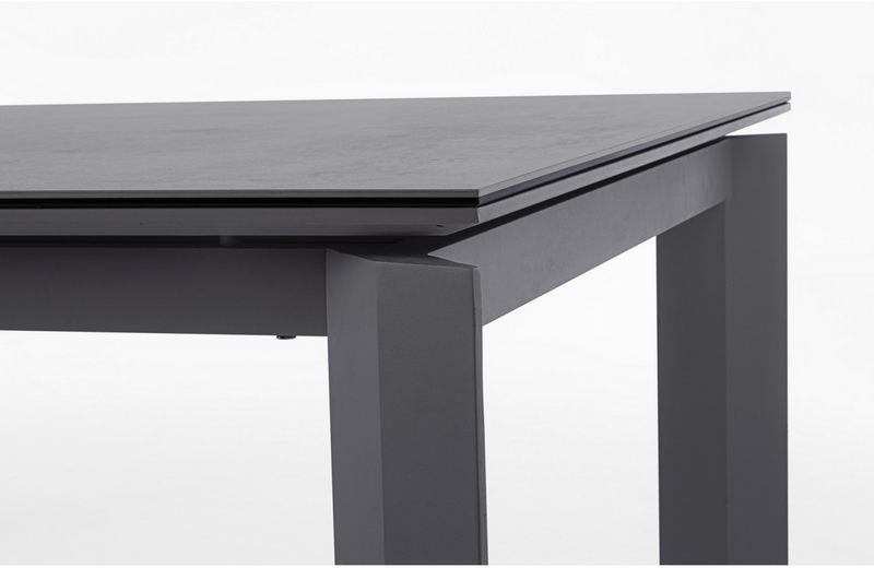 Captiva Extension Dining Table 220/280/340 | White & Charcoal | Ceramic Glass