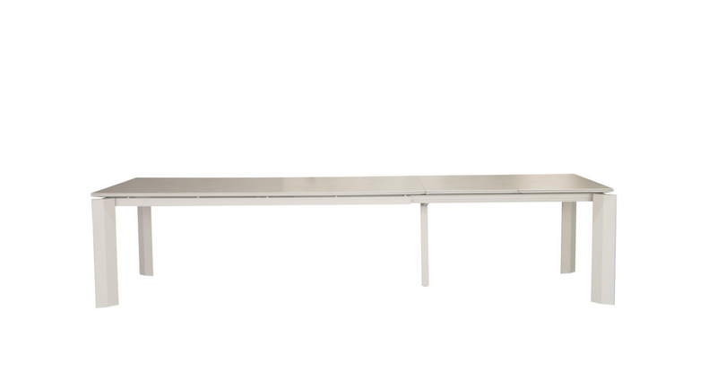 Captiva Extension Dining Table 220/280/340 | White & Charcoal | Ceramic Glass