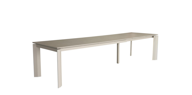 Captiva Extension Dining Table 220/280/340 | White & Charcoal | Ceramic Glass