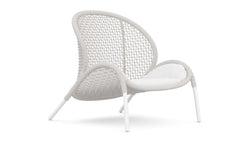 Dune Single Sofa Chair | White Aluminium & Rope