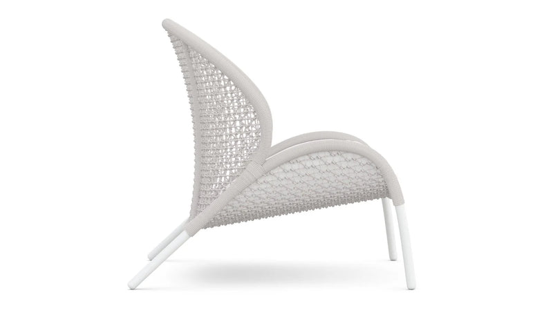 Dune Single Sofa Chair | White Aluminium & Rope