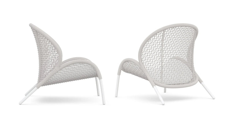 Dune Single Sofa Chair | White Aluminium & Rope