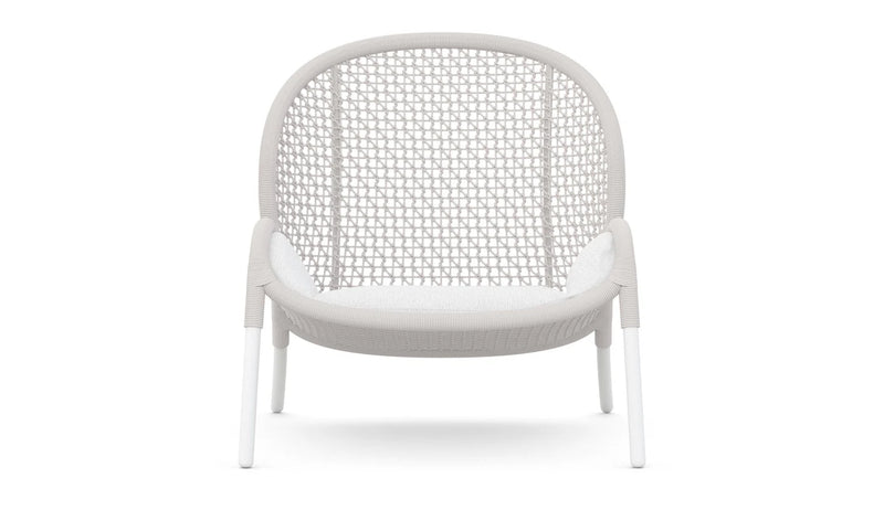 Dune Single Sofa Chair | White Aluminium & Rope