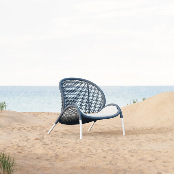 Dune Single Sofa Chair | Aluminium & Blue Rope