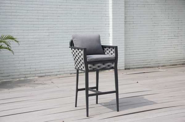 Kono Bar Chair with Cushion - Charcoal