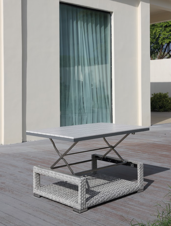 Laval 4 Pcs Outdoor Lounge Setting White| Texture grey