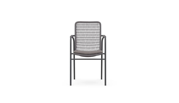 Milos Stackable Carver Chair | Aluminium & Rope