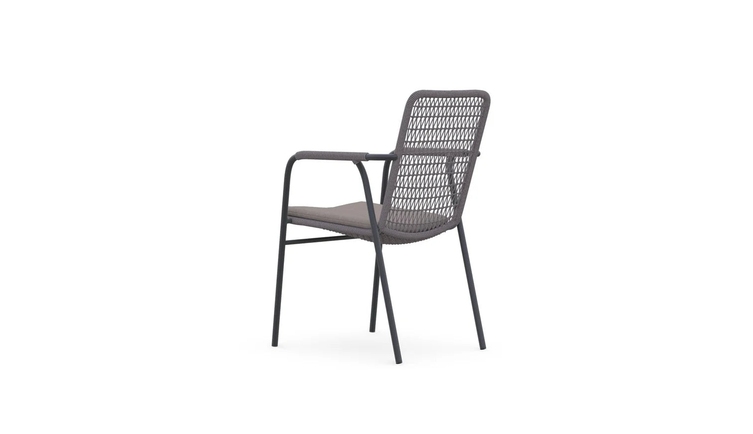 Milos Stackable Carver Chair | Aluminium & Rope