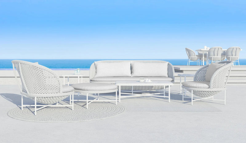 Montauk 7 Piece | Outdoor Lounge Setting | White Aluminium & Rope