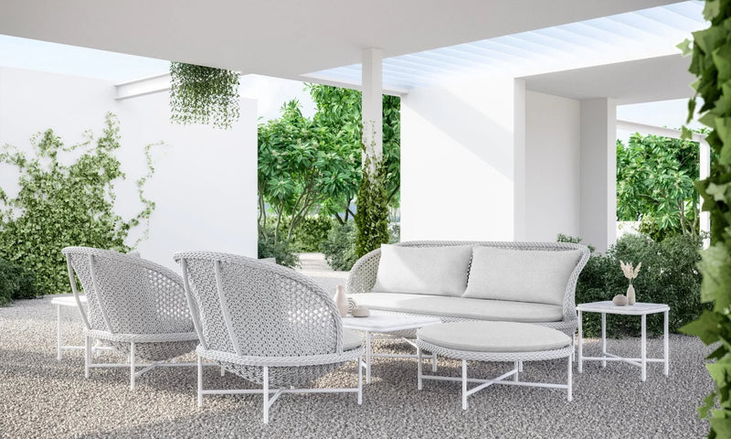 Montauk 7 Piece | Outdoor Lounge Setting | White Aluminium & Rope