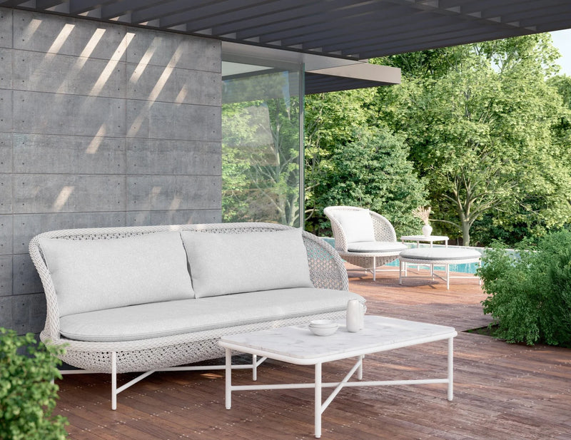 Montauk 7 Piece | Outdoor Lounge Setting | White Aluminium & Rope