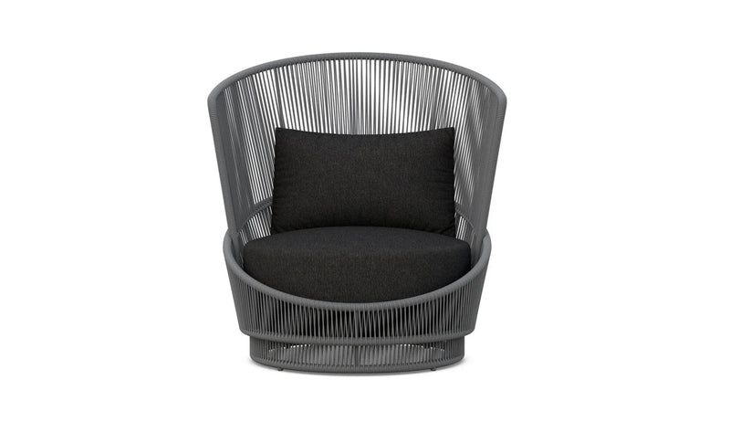 Palma 5 Piece | Outdoor Lounge Setting | Swivel Club | Charcoal Aluminium & Rope