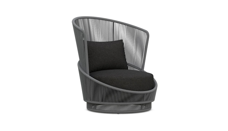 Palma 5 Piece | Outdoor Lounge Setting | Swivel Club | Charcoal Aluminium & Rope