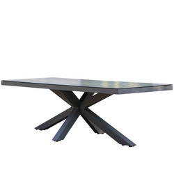 HVW Seaforce Dining Table 240 CM | Cermica Glass Top | White & Charcoal