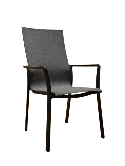 Smart Carver Chair White | Charcoal | Aluminium & Teak arm