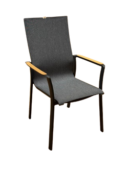 Smart Carver Chair White | Charcoal | Aluminium & Teak arm