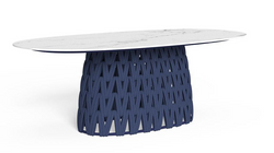 Swipe Outdoor Dining Table | Blue Aluminium & Rope