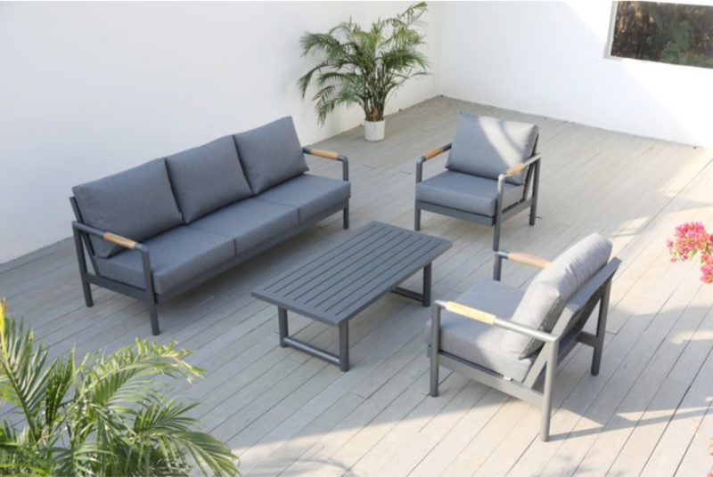 Tamarama 4 Pc Lounge | White | Charcoal | 3&2 Seater