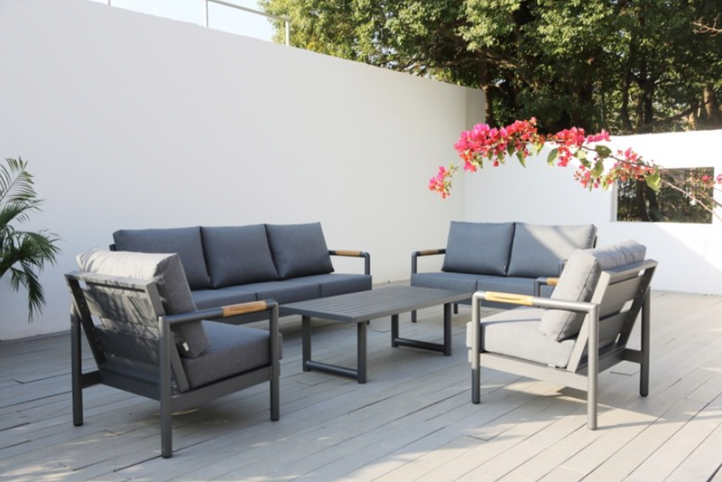 Tamarama 4 Pc Lounge | White | Charcoal | 3&2 Seater