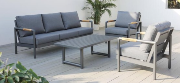 Tamarama 4 Pc Lounge | White | Charcoal | 3&2 Seater