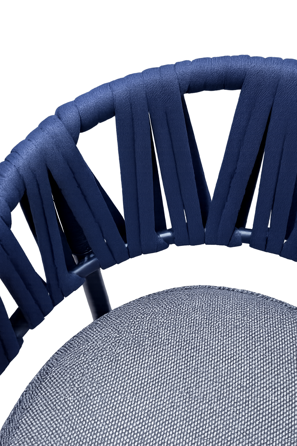 Swipe Carver Chair | Blue Aluminium & Rope