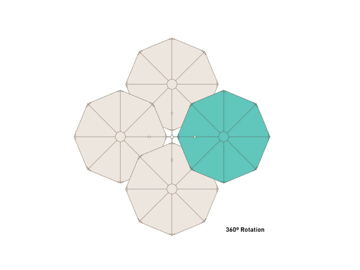 Aurora 350cm Octagonal Umbrella with Base(100% Solution Dyed Olefin®)