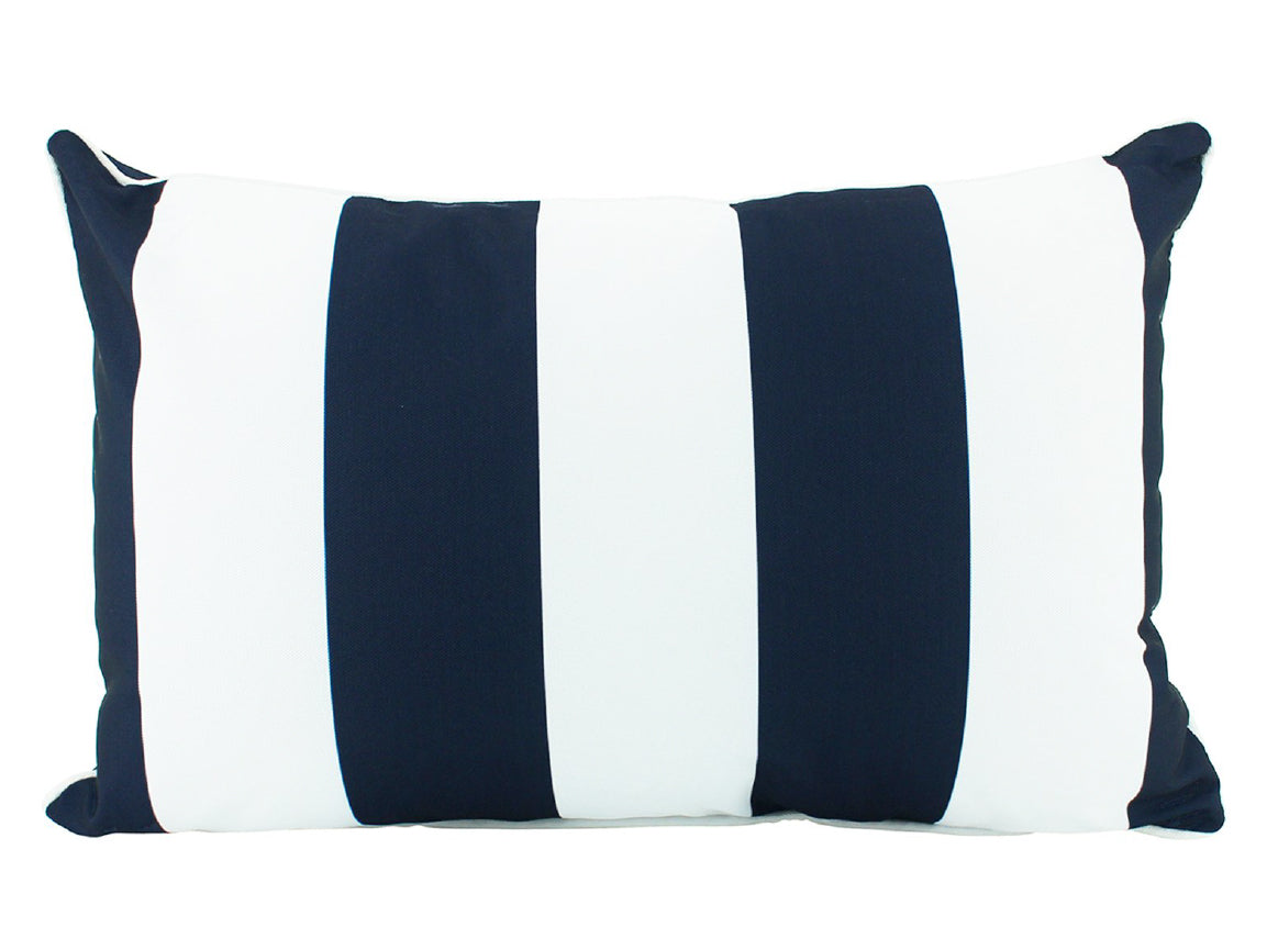 NF Outdoor Cushion- Navy Stripe Lumbar 30x50