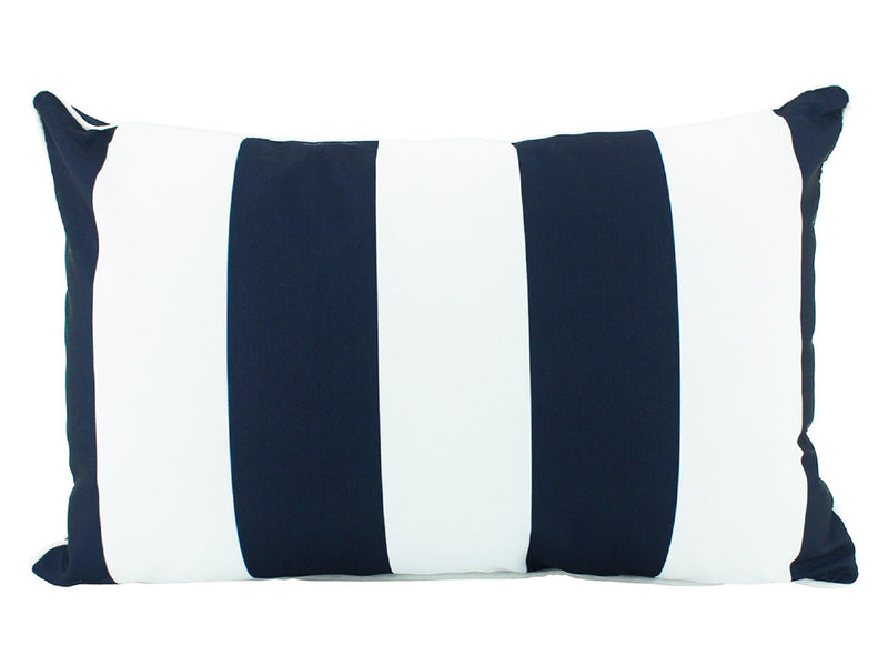 NF Outdoor Cushion- Navy Stripe Lumbar