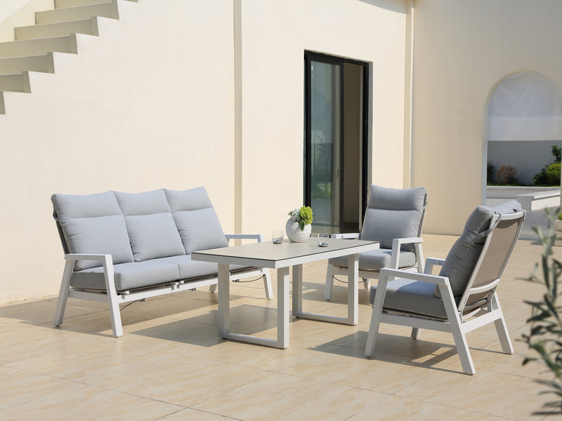 Alura 4 Pc Recliner Outdoor Lounge Setting White