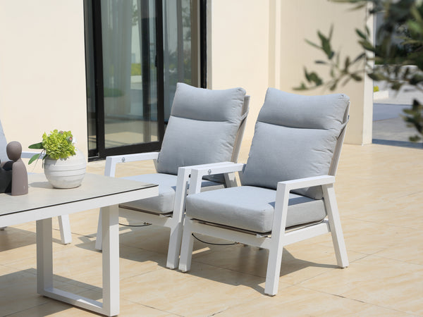 Alura 4 Pc Recliner Outdoor Lounge Setting White