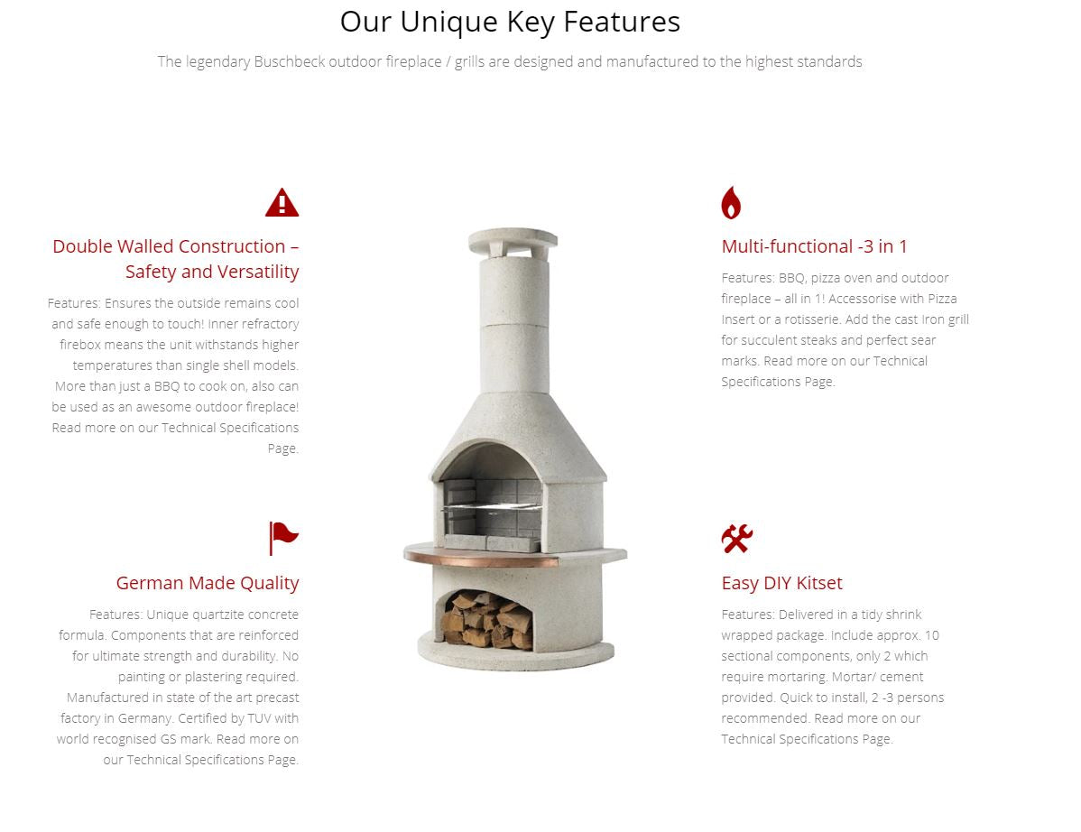 Outdoor Fireplace & BBQ Rondo (White/Mocca/Grey) OSMEN OUTDOOR