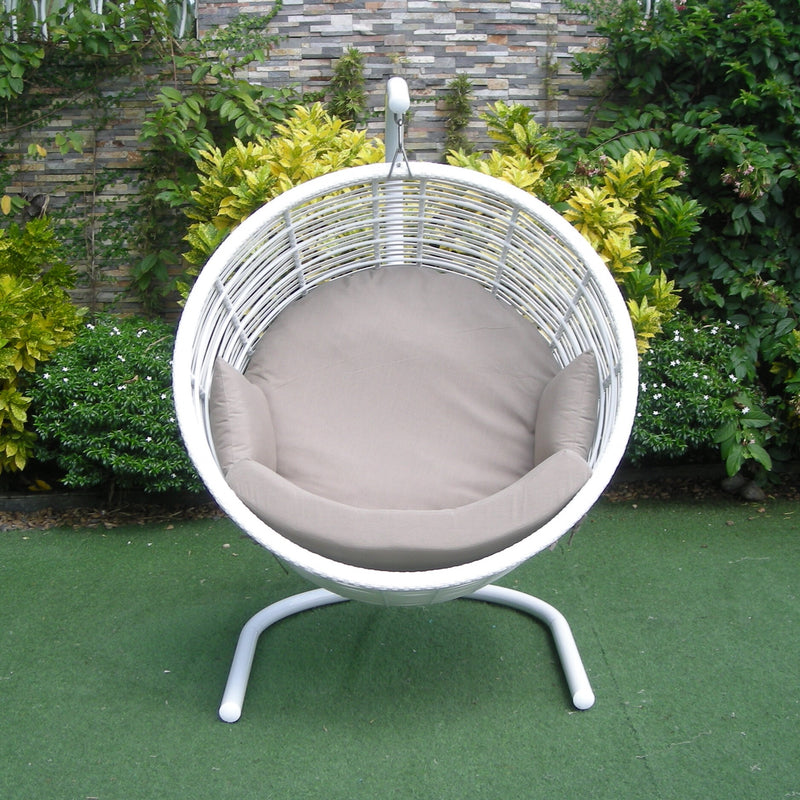 Orb Premium Bamboo Wicker® Hanging Chair - Sunbrella fabric®(All Weather) HANGING EGG ATC - OSMEN OUTDOOR FURNITURE-Sydney Metro Free Delivery