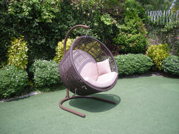 Orb Premium Bamboo Wicker® Hanging Chair - Sunbrella fabric®(All Weather) HANGING EGG ATC - OSMEN OUTDOOR FURNITURE-Sydney Metro Free Delivery