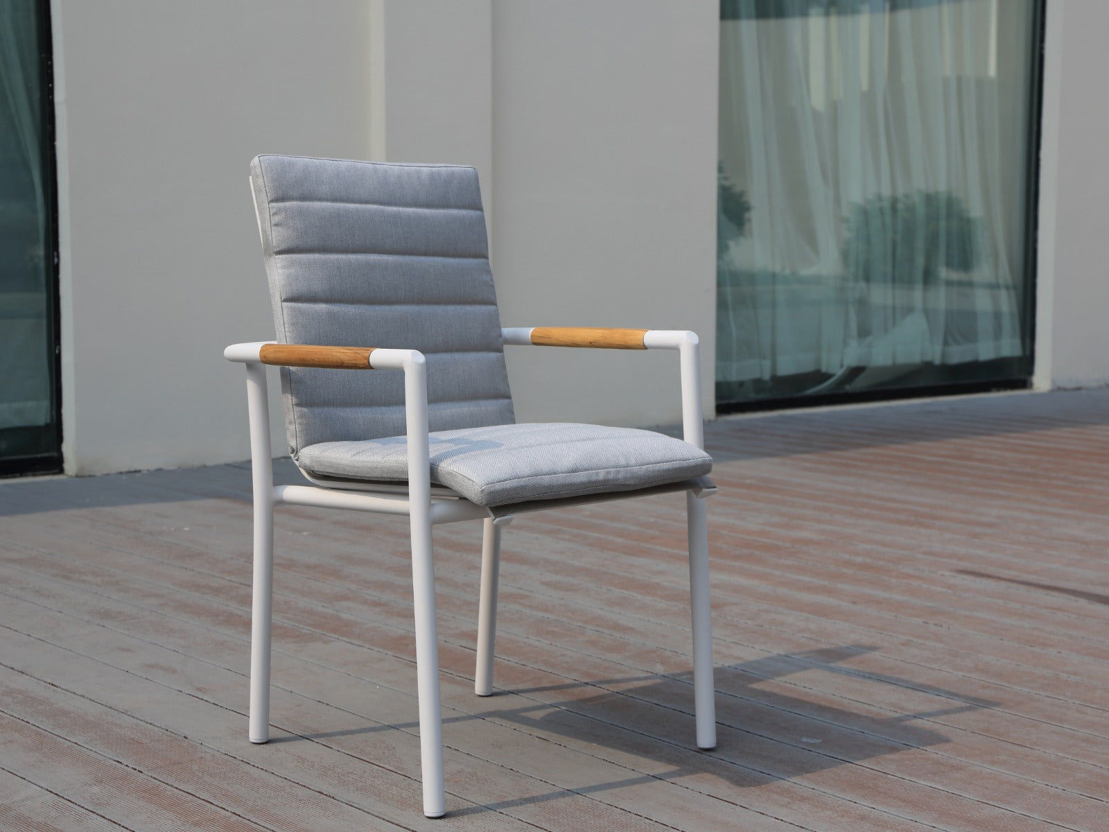 Tamarama Carver Chair Charcoal | White Aluminium