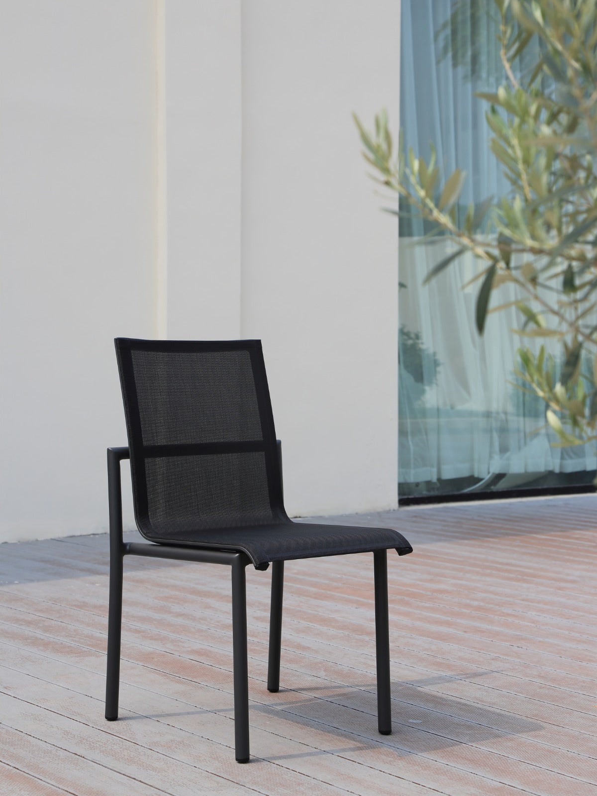 Tamarama Dining Chair Charcoal | White Aluminium