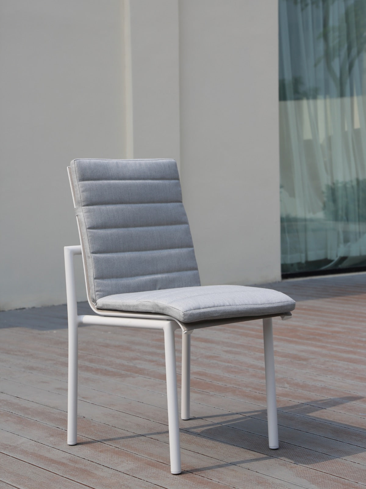 Tamarama Dining Chair Charcoal | White Aluminium