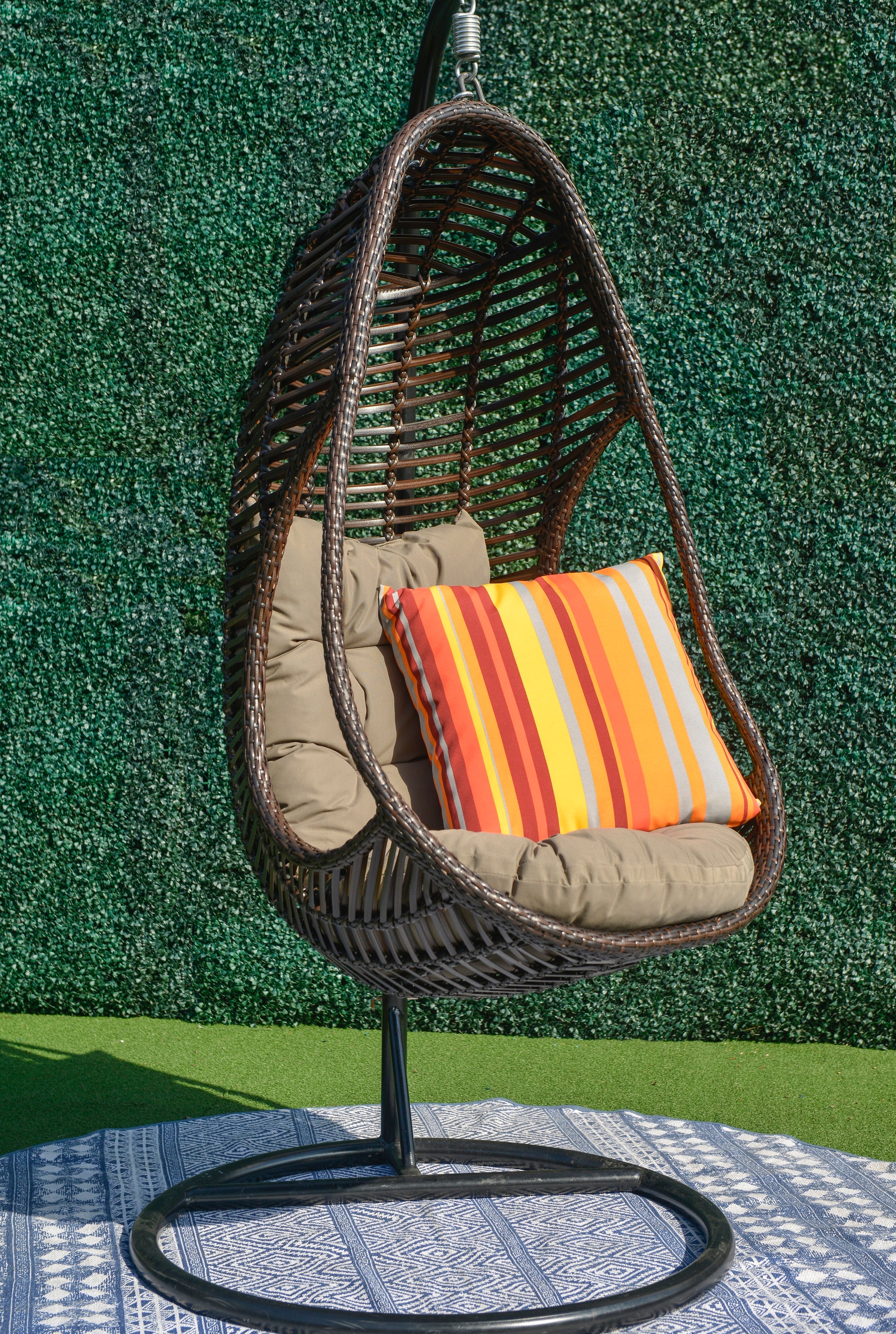 Canna Premium PE® Wicker Hanging Egg Chair HANGING EGG Nest - OSMEN OUTDOOR FURNITURE-Sydney Metro Free Delivery