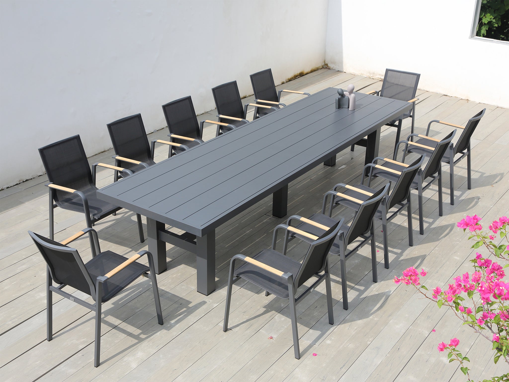 Auburn Dining Table 240cm | Charcoal Aluminium