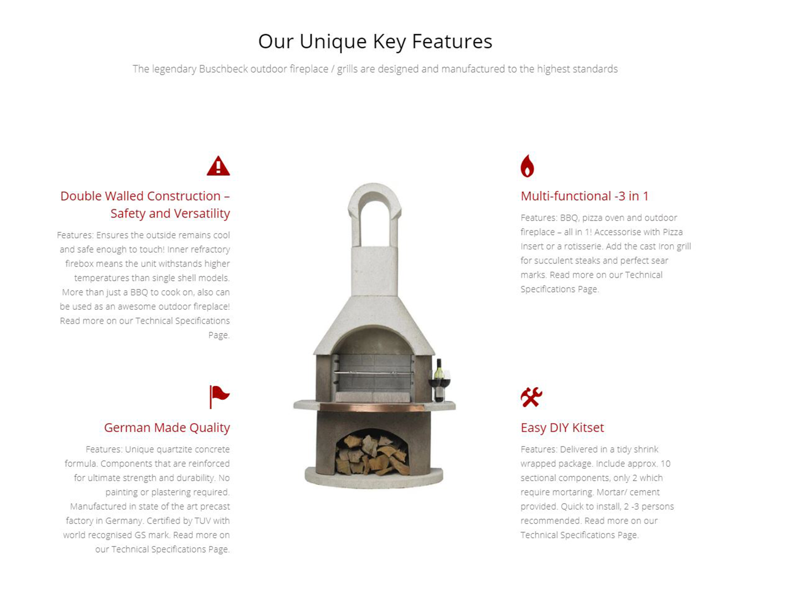 St Moritz Outdoor Fireplace/ BBQ/ Pizza Oven