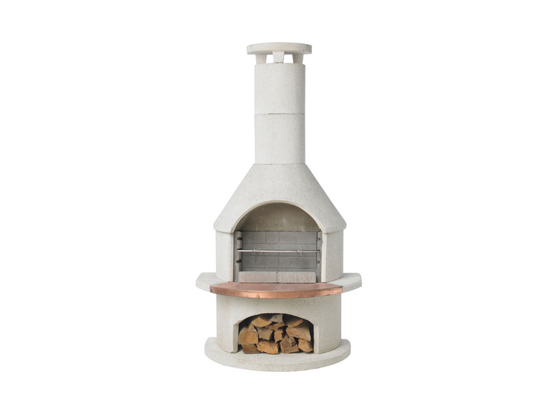 Outdoor Fireplace & BBQ | Rondo (White/Mocca/Grey)
